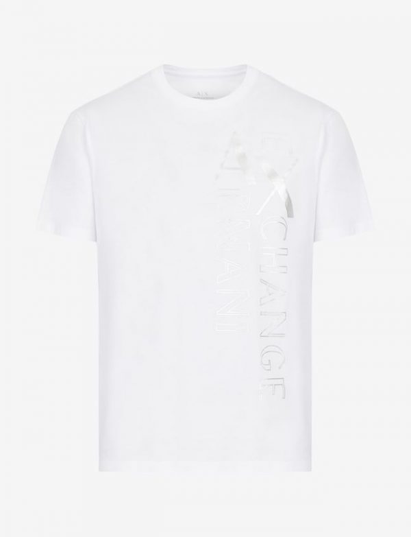 ARMANI EXCHANGE – T-shirt girocollo in jersey di cotone mercerizzato BIANCA
