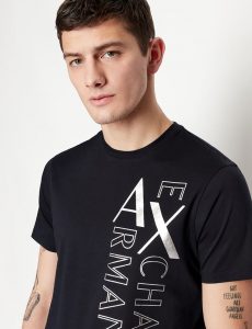 ARMANI EXCHANGE – T-shirt girocollo in jersey di cotone mercerizzato NAVY BLUE