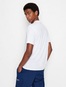 ARMANI EXCHANGE – T-shirt regular fit in jersey di cotone mercerizzato BIANCA