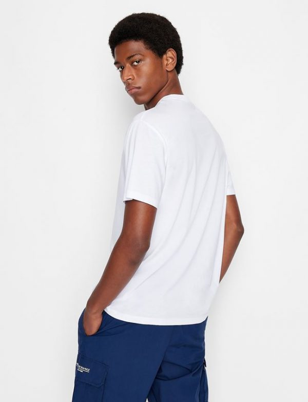 ARMANI EXCHANGE – T-shirt regular fit in jersey di cotone mercerizzato BIANCA