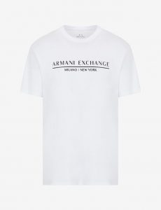 ARMANI EXCHANGE – T-shirt regular fit in jersey di cotone mercerizzato BIANCA