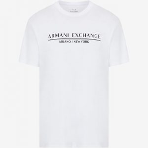 ARMANI EXCHANGE – T-shirt regular fit in jersey di cotone mercerizzato BIANCA