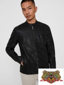 ONLY&SONS – Giacca biker in similpelle Nera