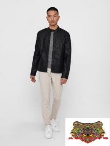 ONLY&SONS – Giacca biker in similpelle Nera
