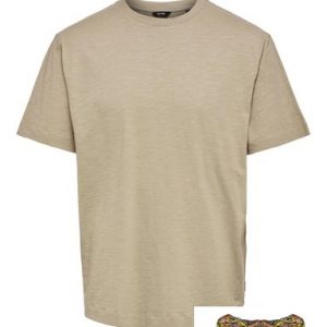 ONLY&SONS – T-SHIRT UOMO BEIGE CON STAMPA