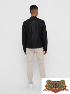 ONLY&SONS – Giacca biker in similpelle Nera