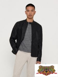 ONLY&SONS – Giacca biker in similpelle Nera