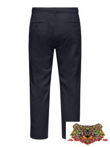 ONLY&SONS – PANTALONI CHINO CON LACCI BLU SCURO