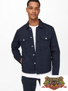 ONLY&SONS- GIUBBINO JEANS Uomo BLU SCURO