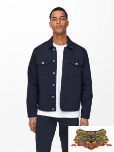 ONLY&SONS- GIUBBINO JEANS Uomo BLU SCURO