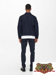 ONLY&SONS- GIUBBINO JEANS Uomo BLU SCURO