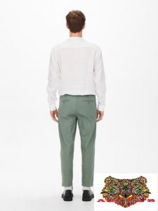 ONLY&SONS – PANTALONI CHINO CON LACCI GRIGIO