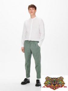 ONLY&SONS – PANTALONI CHINO CON LACCI GRIGIO