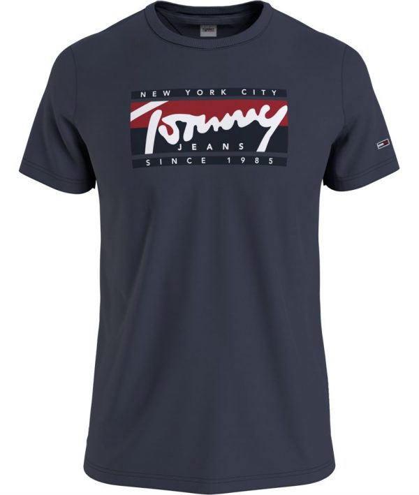 TOMMY HILFIGER – T-SHIRT UOMO BLUE NAVY CON STAMPA