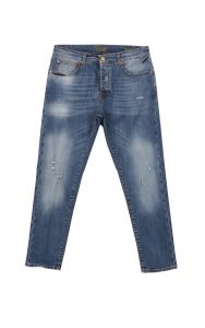 OUTFIT – 5 TASCHE UOMO IN DENIM MIDBLUE CON ROTTURE