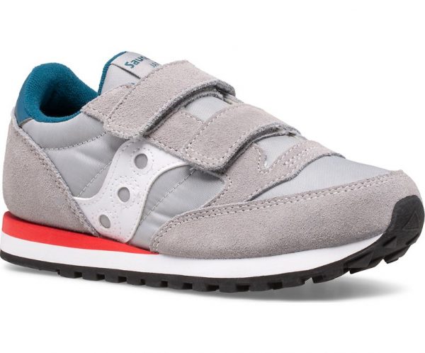 SAUCONY – SCARPE BAMBINO JAZZ DOUBLE GRIGIO/BLUE/ROSSO