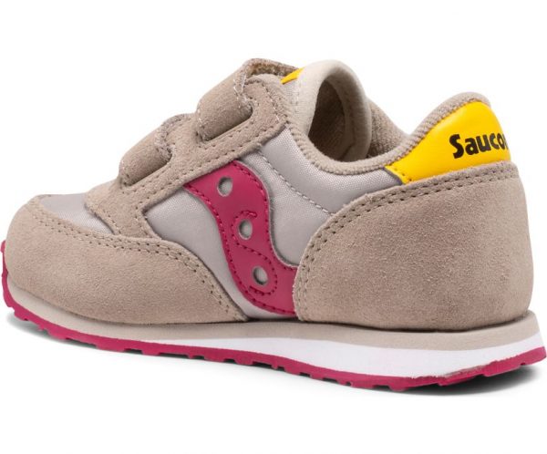 SAUCONY – SCARPE BAMBINI PICCOLI BABY JAZZ HOOK & LOOP TAUPE/BURGUNDY