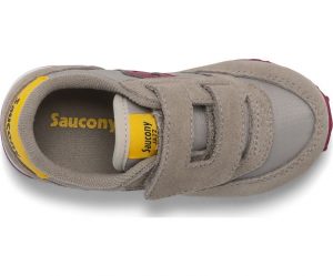 SAUCONY – SCARPE BAMBINI PICCOLI BABY JAZZ HOOK & LOOP TAUPE/BURGUNDY