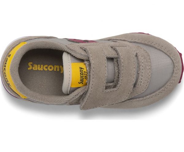 SAUCONY – SCARPE BAMBINI PICCOLI BABY JAZZ HOOK & LOOP TAUPE/BURGUNDY