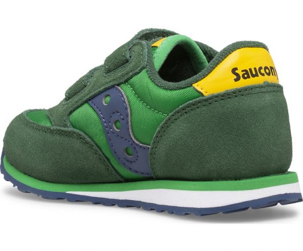 SAUCONY – SCARPE BAMBINI PICCOLI BABY JAZZ HOOK & LOOP VERDE/GIALLO/BLUE