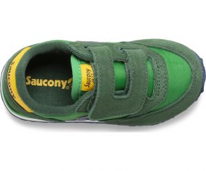 SAUCONY – SCARPE BAMBINI PICCOLI BABY JAZZ HOOK & LOOP VERDE/GIALLO/BLUE