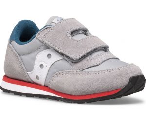 SAUCONY – SCARPE BAMBINI PICCOLI BABY JAZZ HOOK & LOOP GRIGIO/BLUE/ROSSO