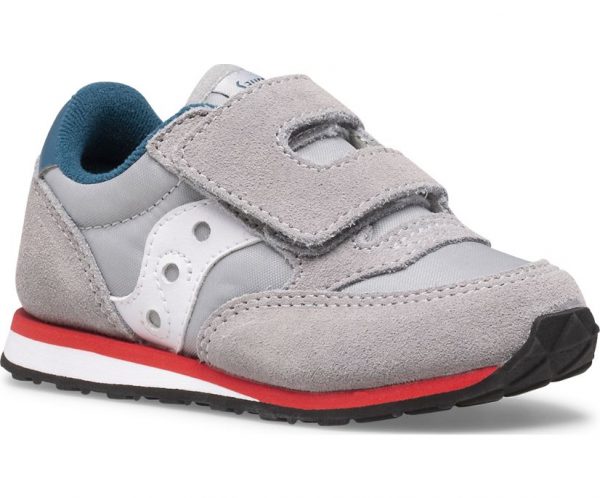 SAUCONY – SCARPE BAMBINI PICCOLI BABY JAZZ HOOK & LOOP GRIGIO/BLUE/ROSSO