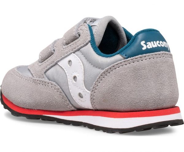 SAUCONY – SCARPE BAMBINI PICCOLI BABY JAZZ HOOK & LOOP GRIGIO/BLUE/ROSSO