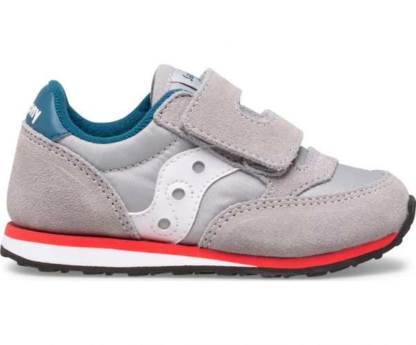 SAUCONY – SCARPE BAMBINI PICCOLI BABY JAZZ HOOK & LOOP GRIGIO/BLUE/ROSSO