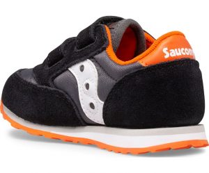 SAUCONY – SCARPE BAMBINI PICCOLI BABY JAZZ HOOK & LOOP NERO/GRIGIO/ORANGE