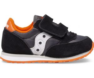 SAUCONY – SCARPE BAMBINI PICCOLI BABY JAZZ HOOK & LOOP NERO/GRIGIO/ORANGE