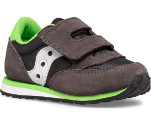 SAUCONY – SCARPE BAMBINI PICCOLI BABY JAZZ HOOK & LOOP VERDE/NERO/GRIGIO