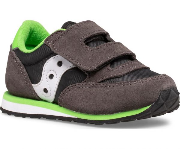 SAUCONY – SCARPE BAMBINI PICCOLI BABY JAZZ HOOK & LOOP VERDE/NERO/GRIGIO