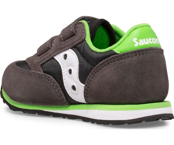 SAUCONY – SCARPE BAMBINI PICCOLI BABY JAZZ HOOK & LOOP VERDE/NERO/GRIGIO