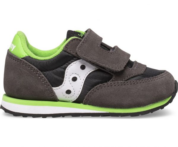 SAUCONY – SCARPE BAMBINI PICCOLI BABY JAZZ HOOK & LOOP VERDE/NERO/GRIGIO