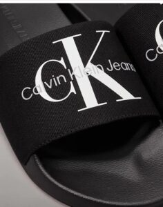CALVIN KLEIN JEANS – Ciabatte Uomo in Tela Nera