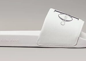 CALVIN KLEIN JEANS – Ciabatte Uomo in Tela Bianca