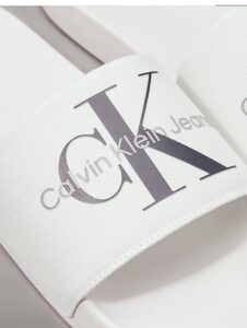 CALVIN KLEIN JEANS – Ciabatte Uomo in Tela Bianca