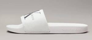 CALVIN KLEIN JEANS – Ciabatte Uomo in Tela Bianca