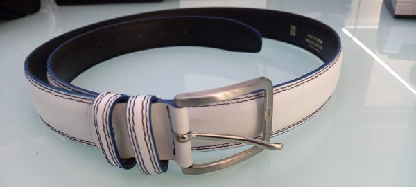 CINTURA MADE IN ITALY VERA PELLE BIANCA