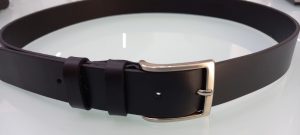 CINTURA UOMO VERO CUOIO NERA