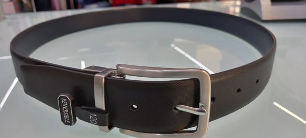 CINTURA MADE IN ITALY VERA PELLE DOUBLE FACE NERO/BLU