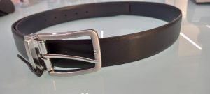 CINTURA MADE IN ITALY VERA PELLE DOUBLE FACE NERO/BLU