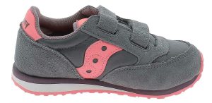 SAUCONY – SCARPE BAMBINI PICCOLI BABY JAZZ HOOK & LOOP GRIGIO SCURO/CORALLO
