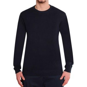 OVER-D – MAGLIA GIROCOLLO BASICA BIANCA BLUE