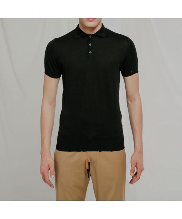 OVER-D – POLO IN MAGLIA LEGGERA NERA