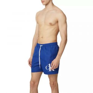 CALVIN KLEIN – Costume Pantaloncini Da Bagno Con Cordoncino Medio BOLD BLUE