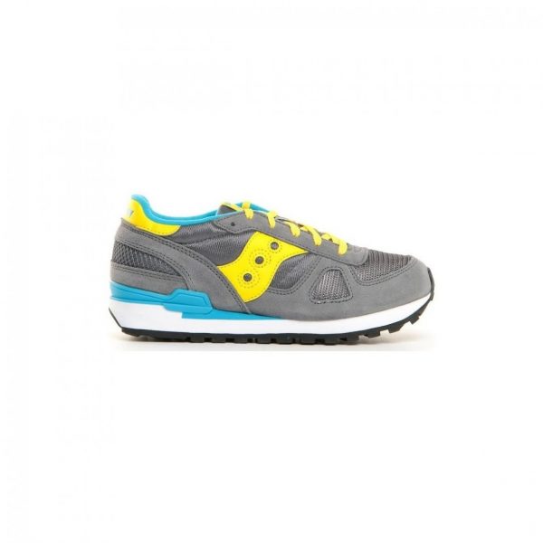 SAUCONY – SCARPE BAMBINO SHADOW ORIGINAL GRIGIO/GIALLO/BLUE