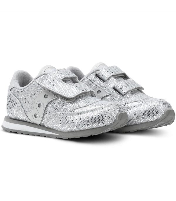 SAUCONY – SCARPE BAMBINI PICCOLI BABY JAZZ HOOK & LOOP SILVER/ SPARKLE