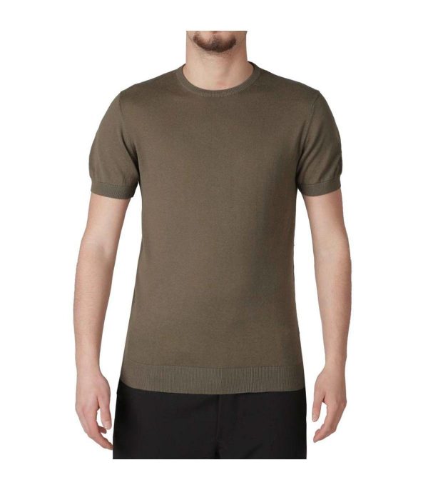 OVER-D – MAGLIA GIROCOLLO MANICA CORTA CON POLSINO VERDE MILITARE